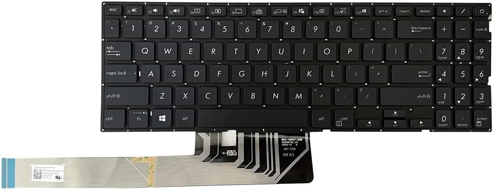 WISTAR Laptop Keyboard Compatible for Asus X571 X571F X571G X571GD X571GT X571U SN6581BL AEXKTU01010 AEXKTU01020/K571 K571GT K571GT-EB76 K51GT F576 1GT Mars1 5 VX60 Mars15 VX60GT Series